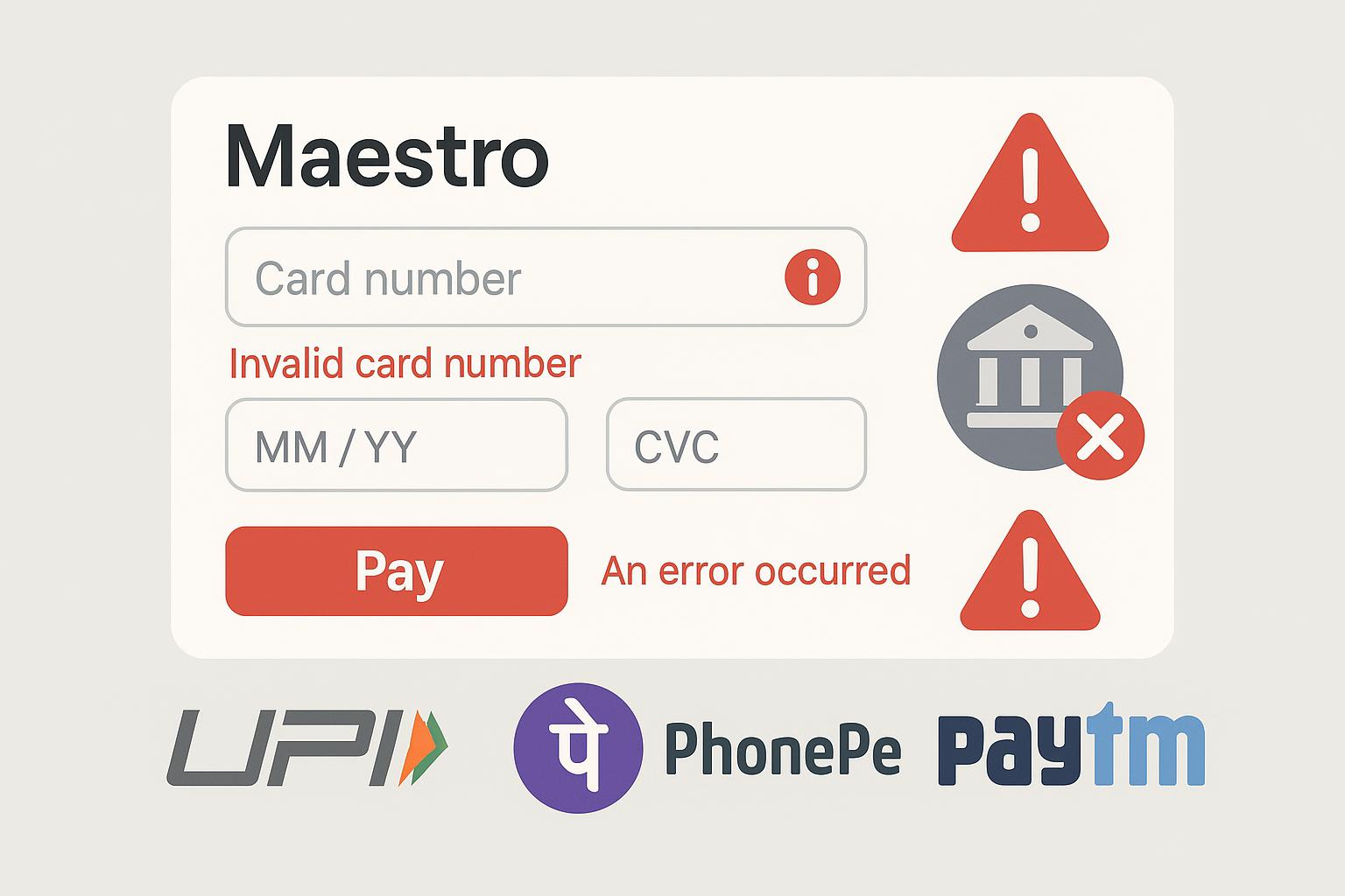 Maestro Card Payment Issues India Problems